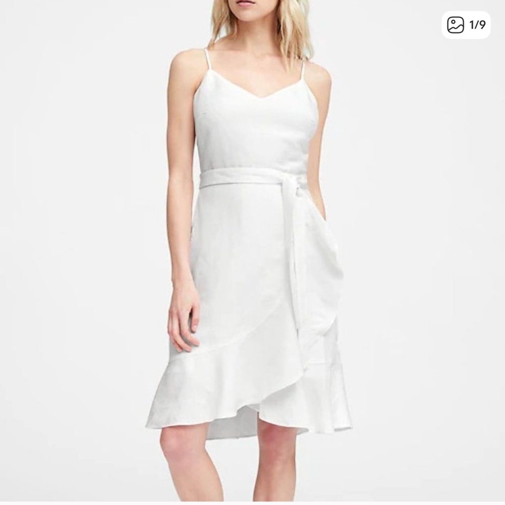 Banana Republic White Linen tie waist Dress - Picture 10 of 10